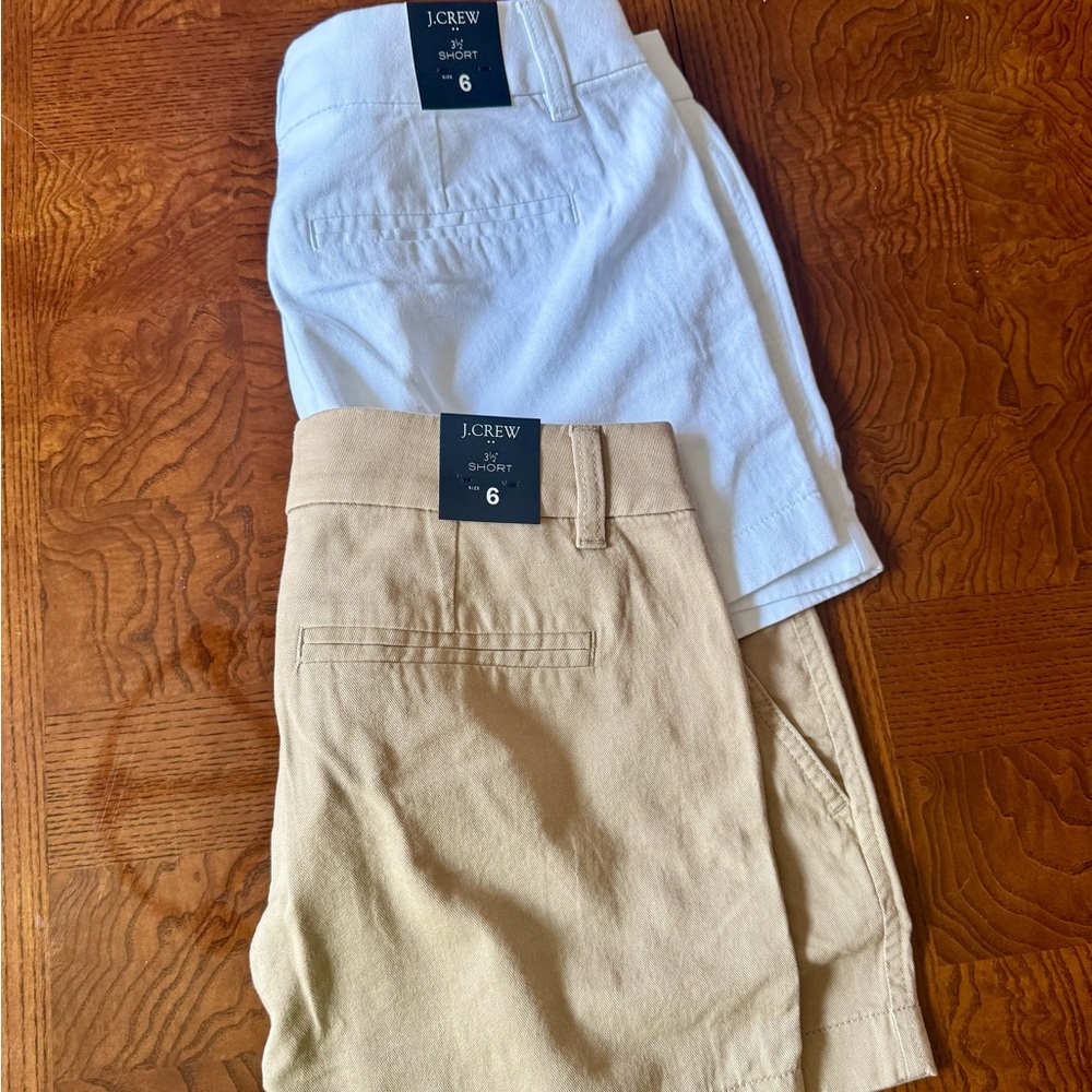 NWT Women's J.Crew White and Khaki Shorts Bundle - Both Size 6 - Picture 2 of 2